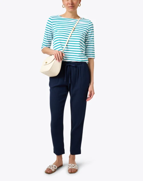 Phare Green and White Striped Shirt