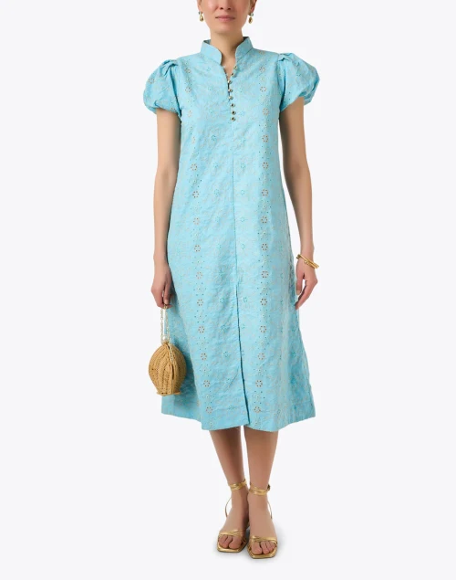 Turquoise Print Cotton Dress