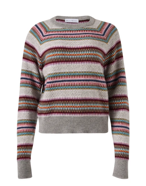 Grey Multi Stripe Cashmere Sweater