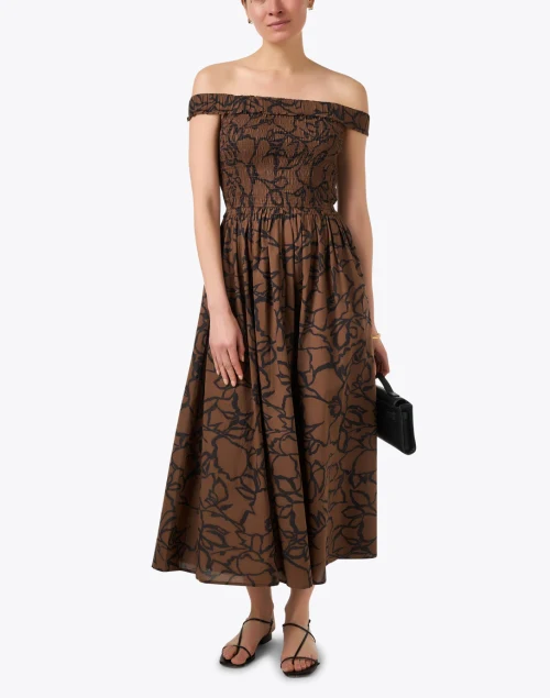 Britt Brown Print Cotton Dress