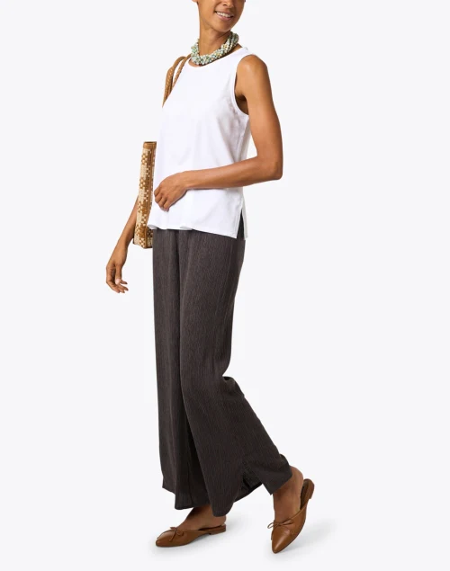 White Stretch Jersey Knit Tank