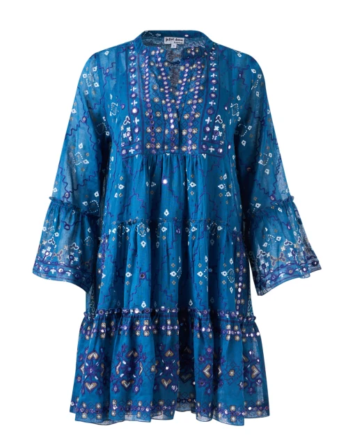 Blue Mosaic Print Dress