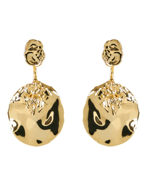 Gold Coin Drop Earrings