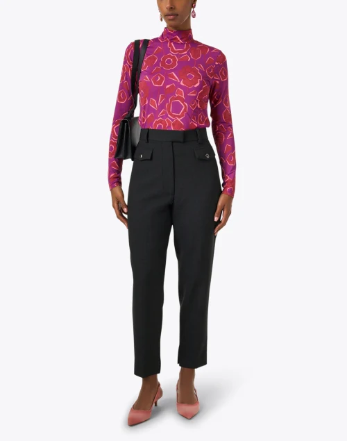 Multi Abstract Floral Print Top