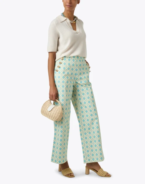 Antonella Blue Print Wide Leg Pant