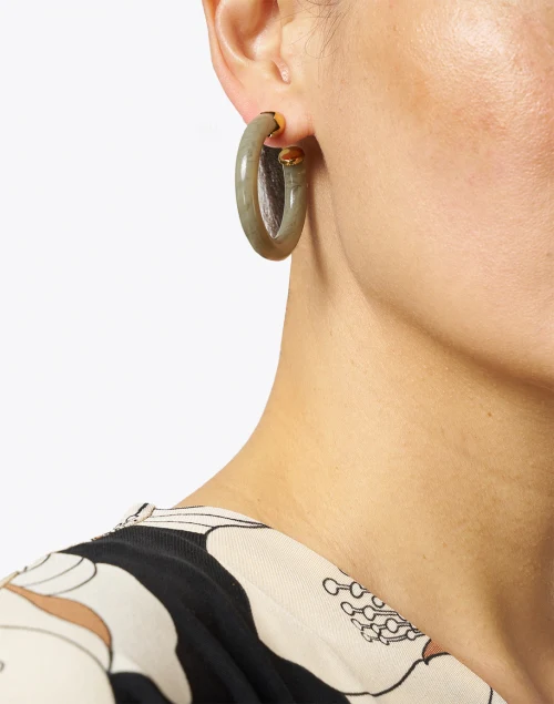 Creole Gray Resin Hoop Earrings