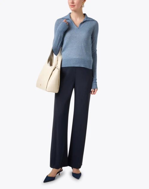 Blue Wool Silk Top