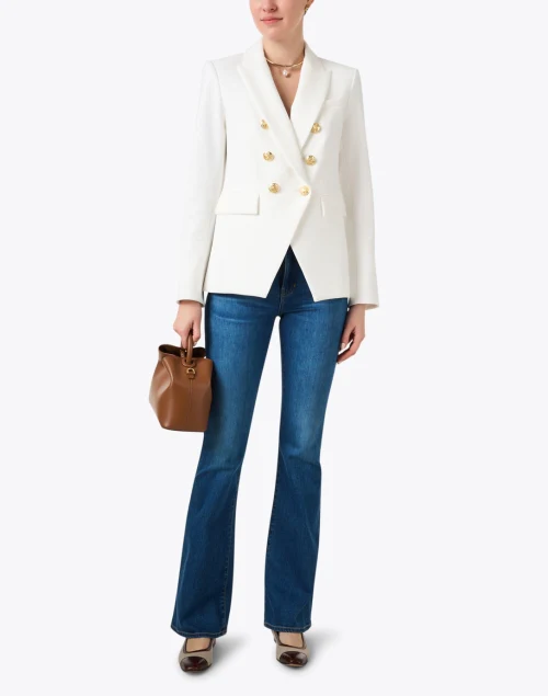 Miller White Dickey Jacket with Gold Buttons