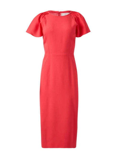Delilah Coral Wool Crepe Dress