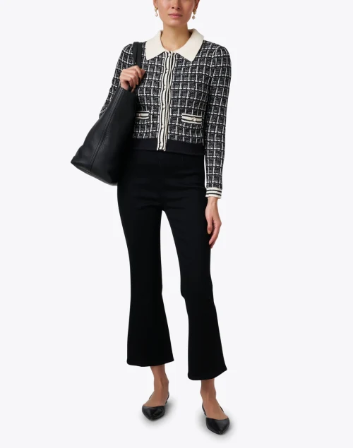 Aliyah Black And White Knit Cardigan