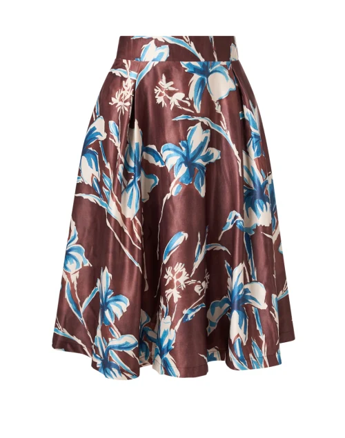 Shelley Brown Print Taffeta Skirt