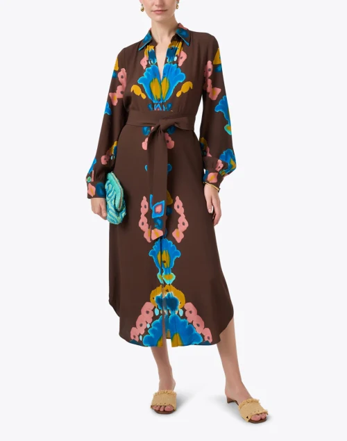 Loretta Brown Ikat Print Dress
