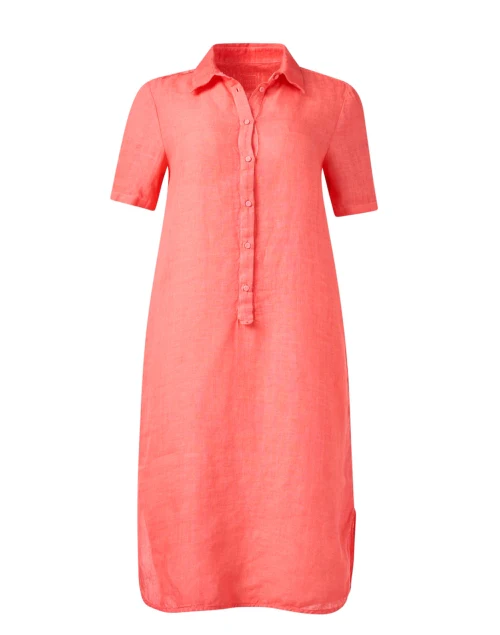 Abito Coral Linen Polo Dress