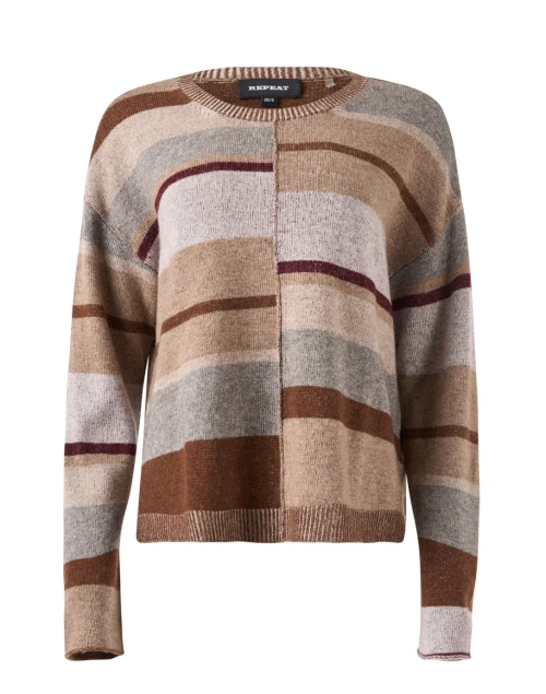 Netural Colorblock Wool Cashmere Sweater
