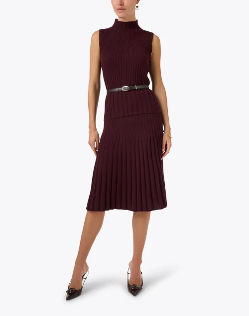 Clove Burgundy Cashmere Skirt