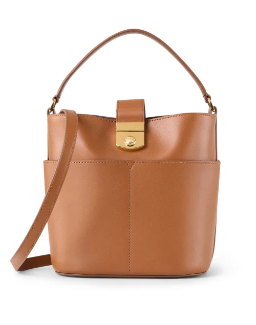 Small Crest Tan Leather Bag