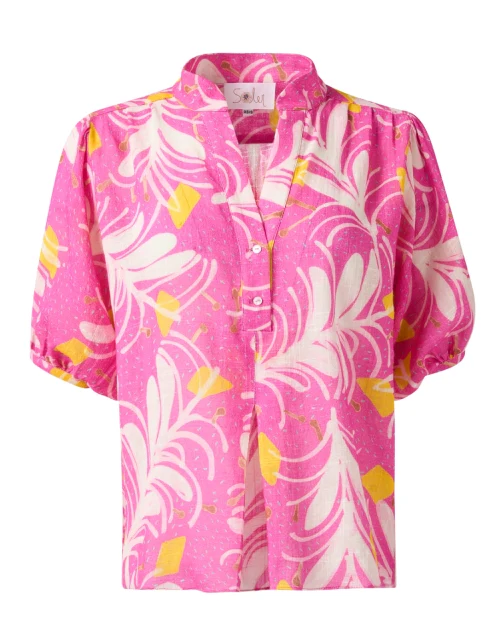 Villamarie Pink Print Cotton Top