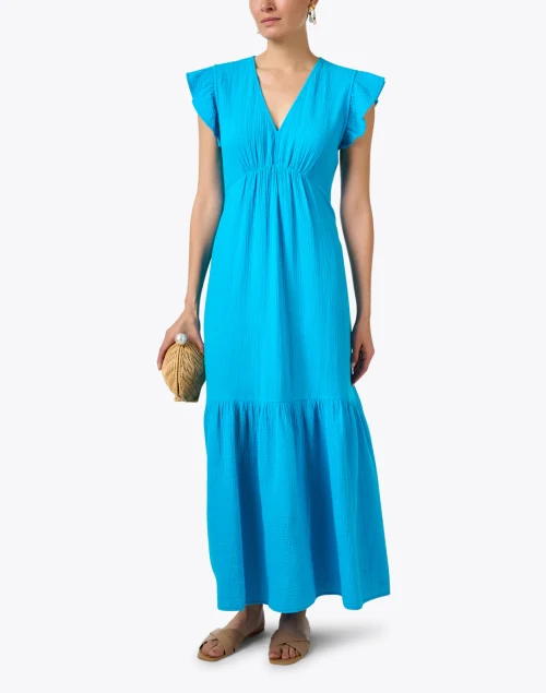 Ruby Aqua Blue Cotton Gauze Dress