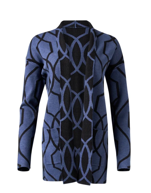 Black and Indigo Reversible Cardigan