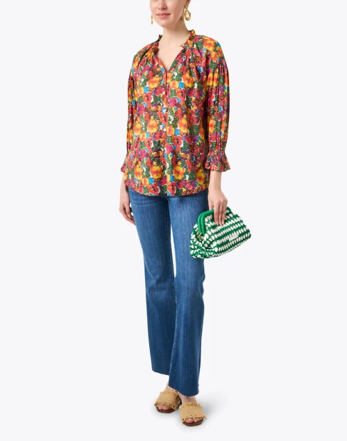 Rachel Multi Floral Print Cotton Blouse