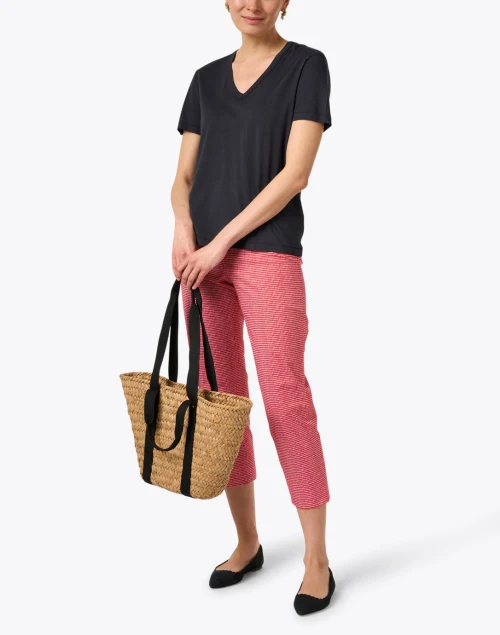Navy V-Neck Top