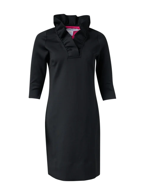 Black Ruffle Neck Dress