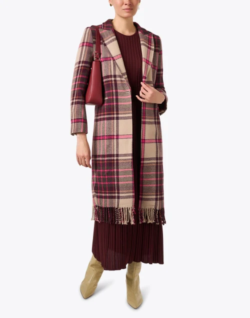 Katherine Pink Multi Plaid Coat
