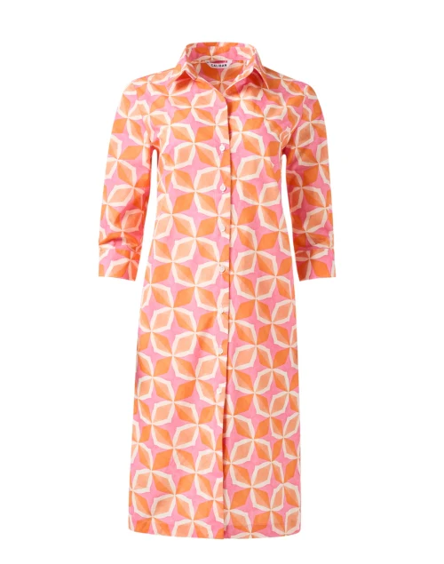 Orange and Pink Geo Print Dress