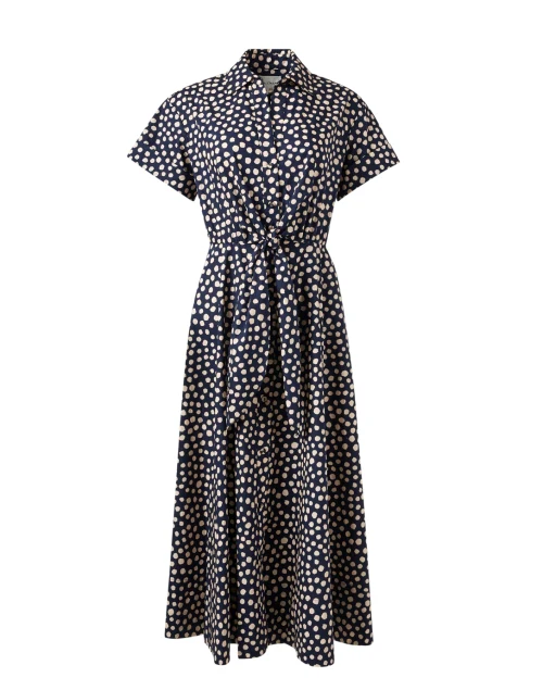 Asbury Navy Dot Print Cotton Dress