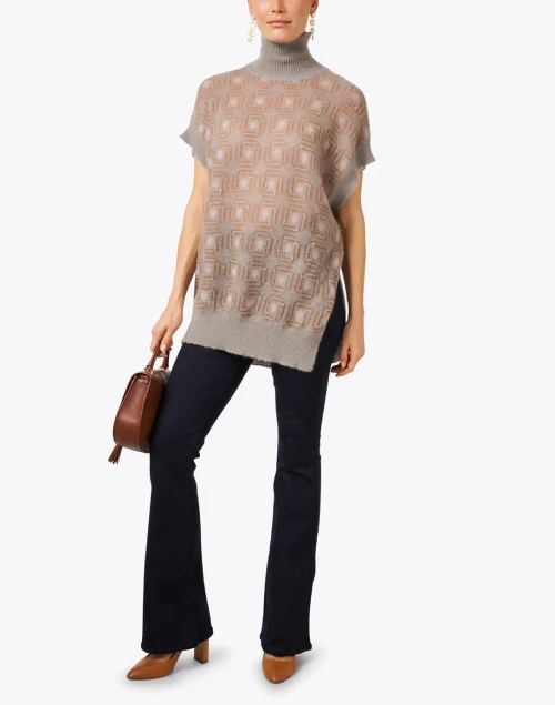 Roccia Grey Intarsia Knit Vest
