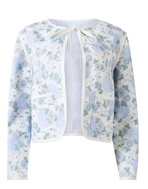 Iris Blue Floral Print Jacket
