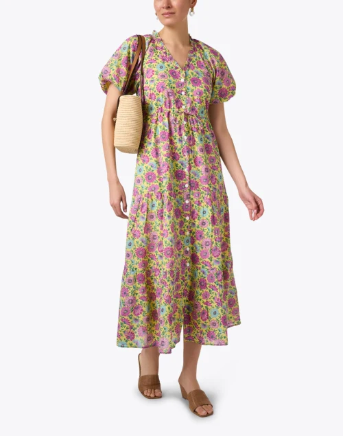 Poppy Multi Floral Print Cotton Dress