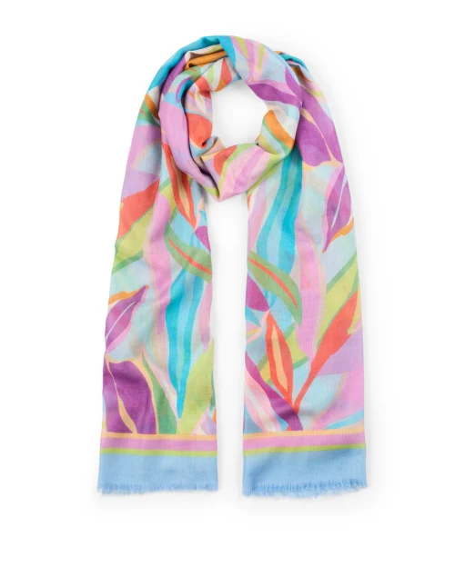 Palm Multi Print Silk Cashmere Scarf