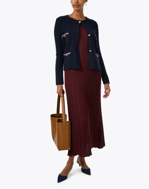Regina Navy Wool Cardigan