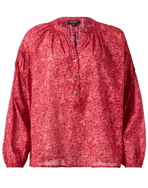 Red Floral Printed Blouse