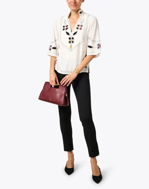 Kaylee Black Knit Front Zip Pant