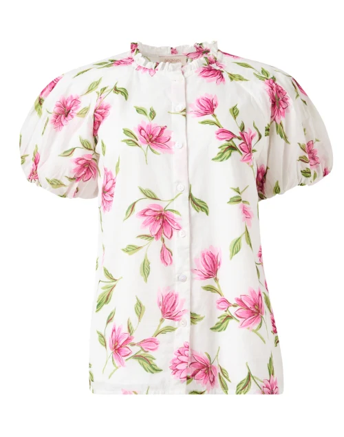Tammy White Floral Print Cotton Top