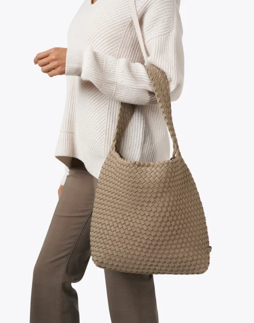 Nomad Tan Woven Hobo Handbag