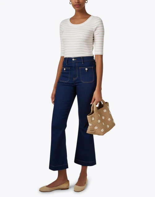 Beige Striped Top