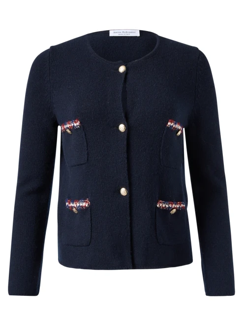 Regina Navy Wool Cardigan