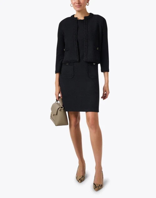 Black Boucle Knit Jacket