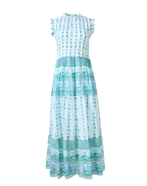 Boreggo Blue Floral Smocked Dress
