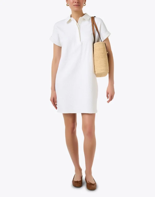 Kyle White Textured Polo Dress