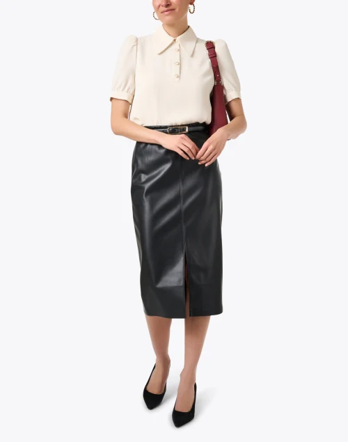 Esme Black Faux Leather Skirt