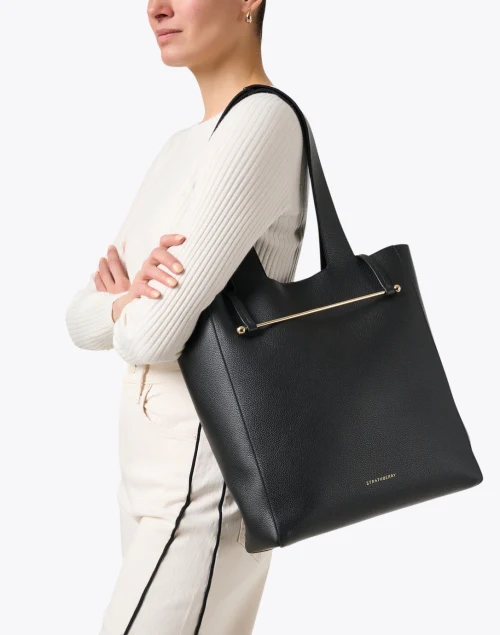 Melody Black Leather Tote