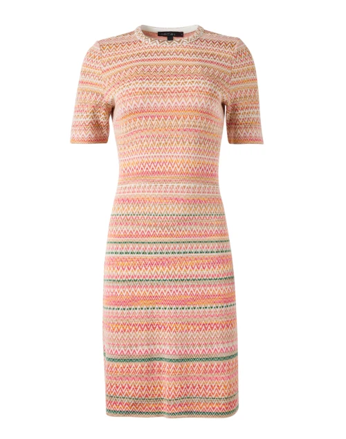 Multi Pink Chevron Print Dress