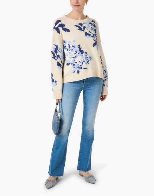 Fabian Blue Floral Print Sweater