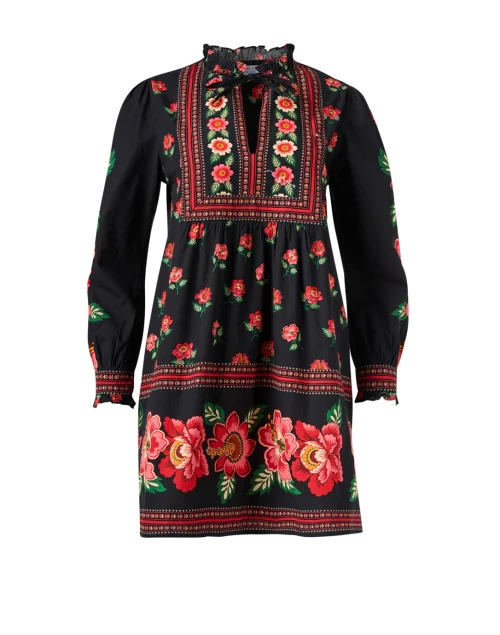 Nell Black and Red Floral Dress
