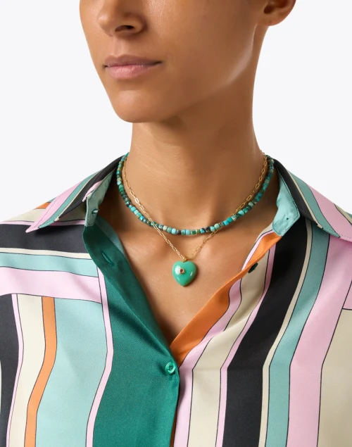 Lamai Green Stone Layered Necklace