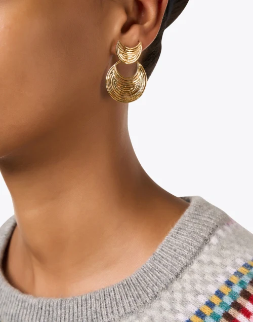 Luna Gold Wave Earrings
